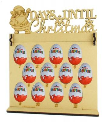 6mm Kinder Eggs Holder 12 Days of Christmas Advent Calendar with 'Days Until Christmas' Santa 